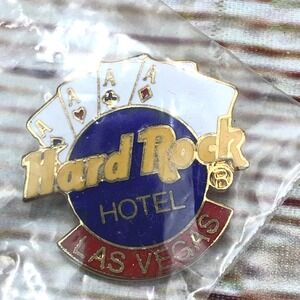 Hard‎ Rock Hotel Las Vegas Casino Poker Aces Playing Cards Gold Tone Pin